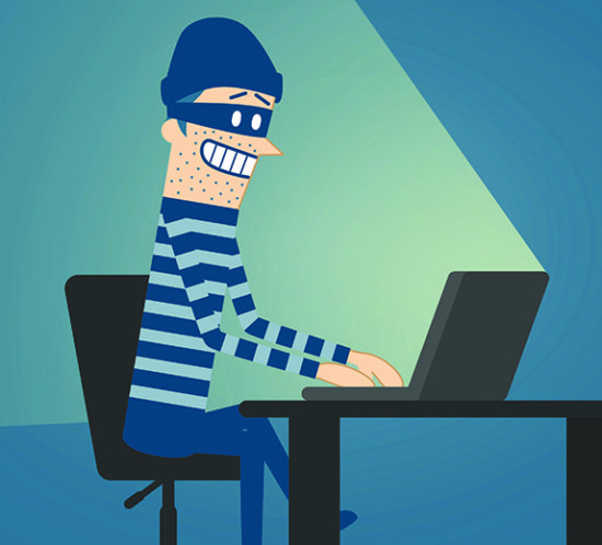 Cartoon of cyber thief for Find Insurance NI blog