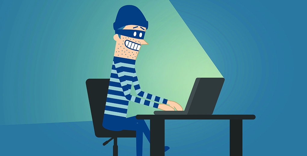 Cartoon of cyber thief for Find Insurance NI blog