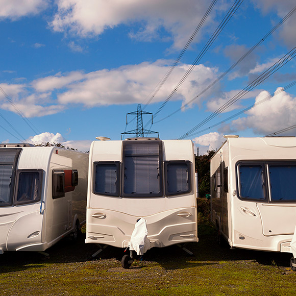 Caravans parked up to depict Caravan insurance by Find Insurance NI